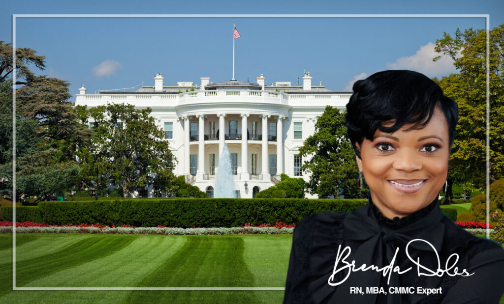 A headshot of Brenda Doles on the South Lawn outside the White House.